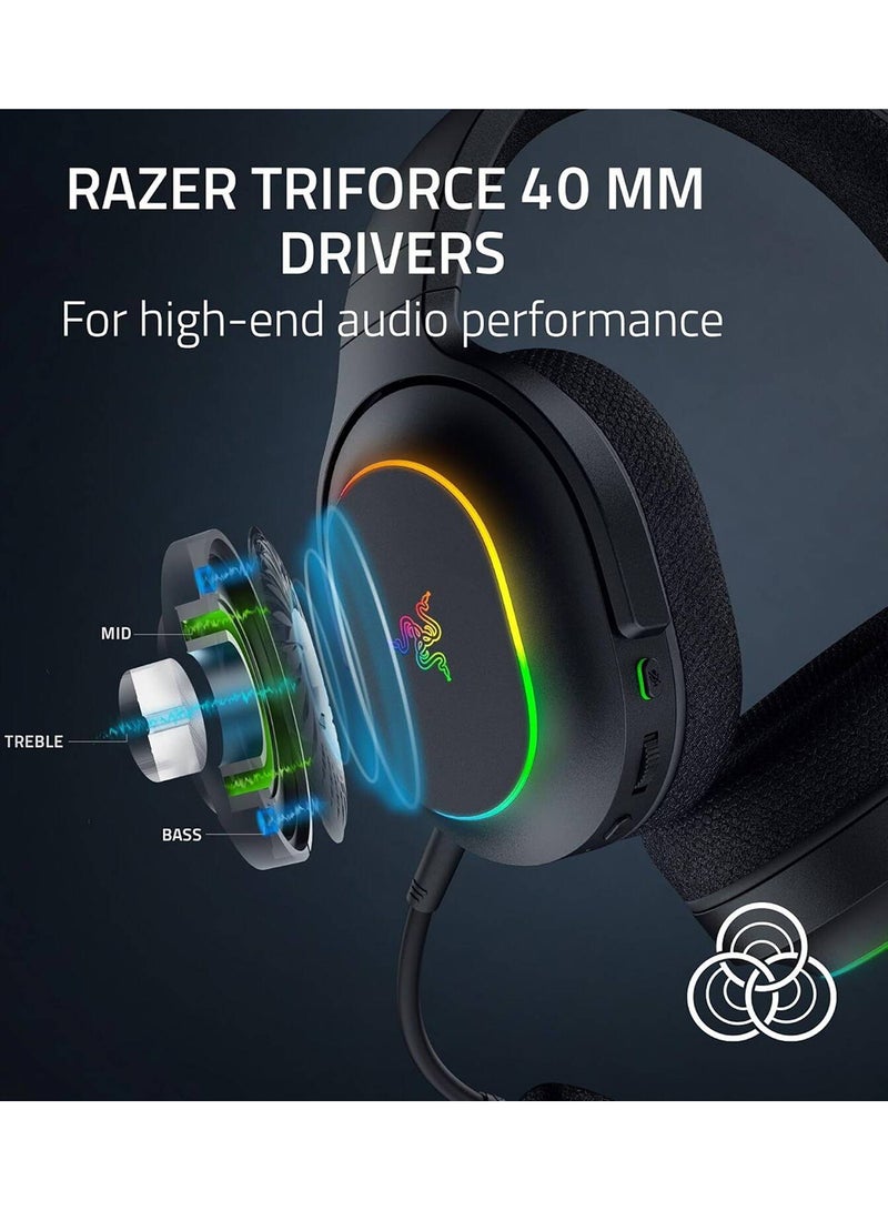 Razer Barracuda X Chroma Gaming Headphones, 40mm Razer TriForce, Detachable Razer HyperClear Cardioid Mic, 7.1 Surround Sound, 6-Zone Earcup Lighting, Black I RZ04-05220100-R3M1 - Image 3