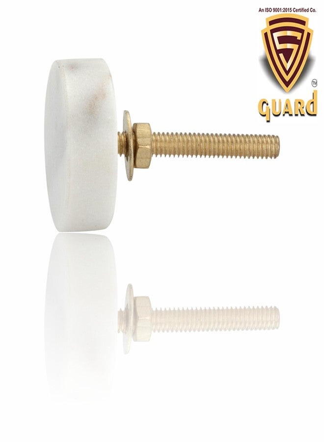 S-GUARD Marble Stone Cabinet, Wardrobe Furniture Knobs | Table Racks | Furtiture Eatching Knobs | Round Knob-Antique Finish | Perfect for Home, Kitchen & Office Drawers | Pack of 6 (White) - Image 4