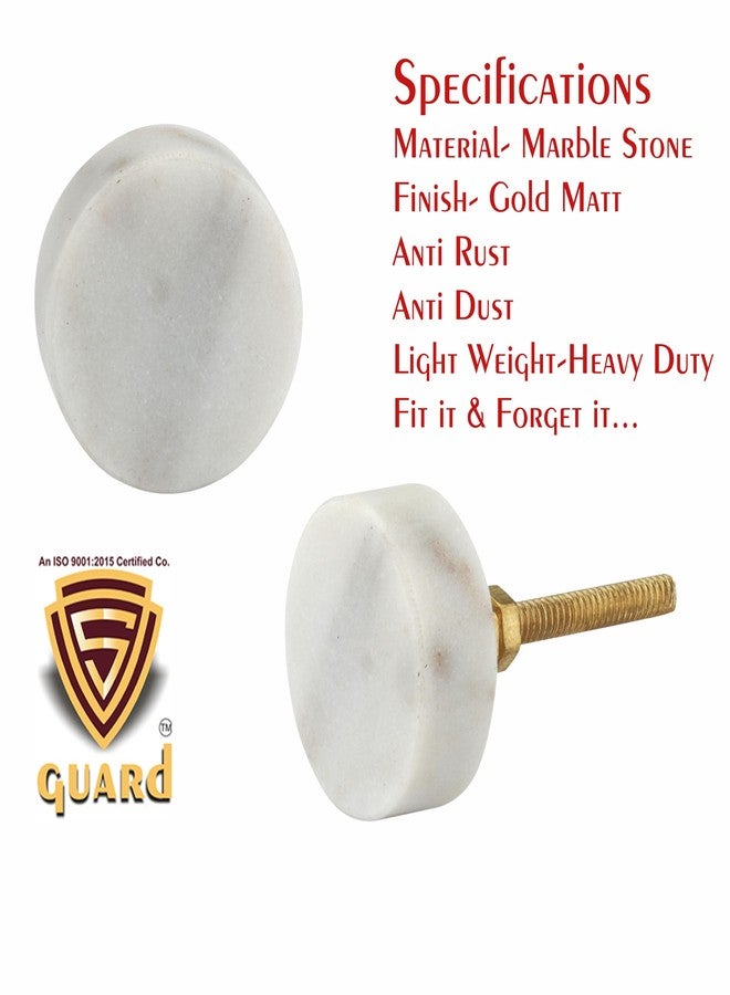 S-GUARD Marble Stone Cabinet, Wardrobe Furniture Knobs | Table Racks | Furtiture Eatching Knobs | Round Knob-Antique Finish | Perfect for Home, Kitchen & Office Drawers | Pack of 6 (White) - Image 5