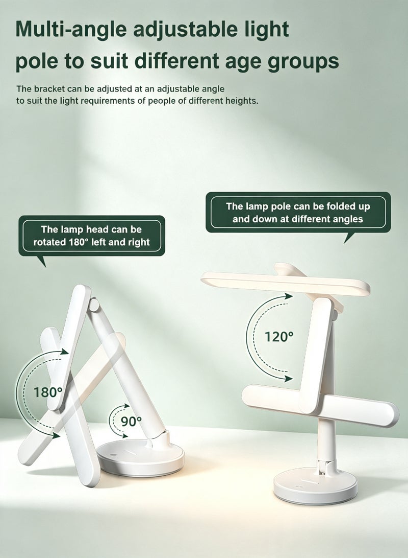LOOPITYS LED Desk Lamp, Dimmable Brightness, USB Rechargeable, Foldable Eye-Caring Table Light for Home Office Study Bedroom Reading - Image 2