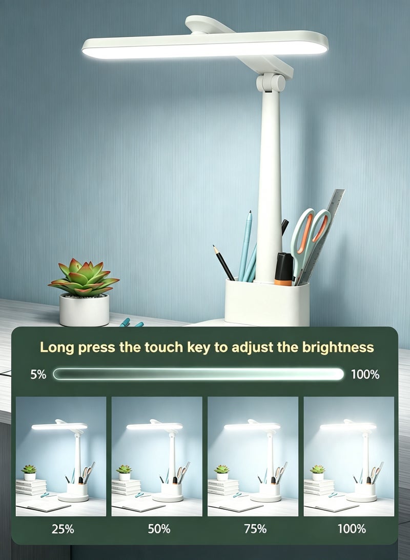LOOPITYS LED Desk Lamp, Dimmable Brightness, USB Rechargeable, Foldable Eye-Caring Table Light for Home Office Study Bedroom Reading - Image 4
