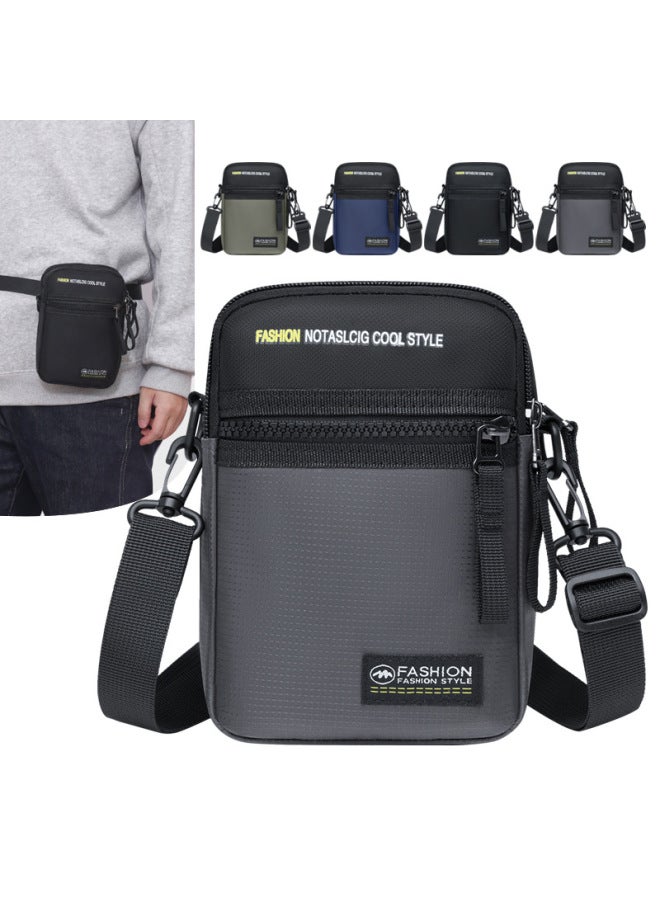 Men's Bag OxFord Cloth Shoulder Bag Men's Crossbody Bag Casual Canvas Bag Men's Bag Backpack Small Bag Business Briefcase-Color:Dark Blue  - Image 3