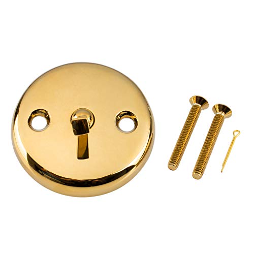 Artiwell Trip Lever Tub Trim Kit Set with Trip Lever Overflow Face Plate, Trip Lever Bathtub Drain with Strainer, Overflow and Matching Screws (POLISHED BRASS) - Image 4