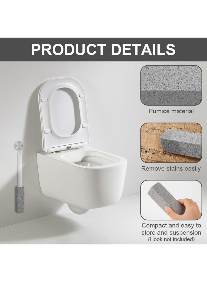 فورثكان منظفات المرحاض بحجر الخفاف 4 قطع – حجر تنظيف بمقبض طويل غير قابل للانزلاق – يزيل الترسبات الكلسية والصدأ وبقع الماء العسر في الحمام والمرحاض والمطبخ والشوايات - Image 1