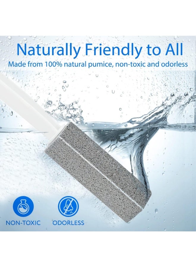 فورثكان منظفات المرحاض بحجر الخفاف 4 قطع – حجر تنظيف بمقبض طويل غير قابل للانزلاق – يزيل الترسبات الكلسية والصدأ وبقع الماء العسر في الحمام والمرحاض والمطبخ والشوايات - Image 4