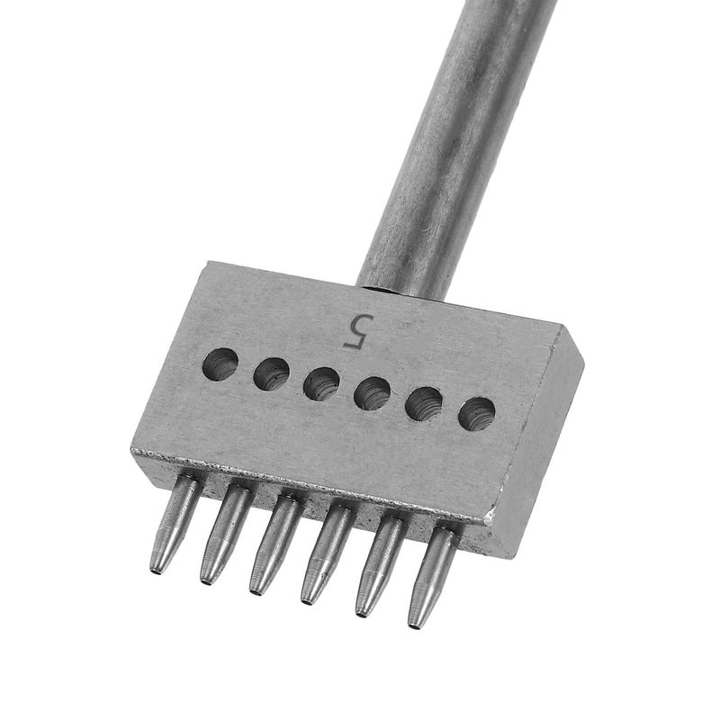 3Pcs Leather Punch Tool Set 5mm Row Round Hole Chisel For DIY Leathercraft Stitching - Image 4