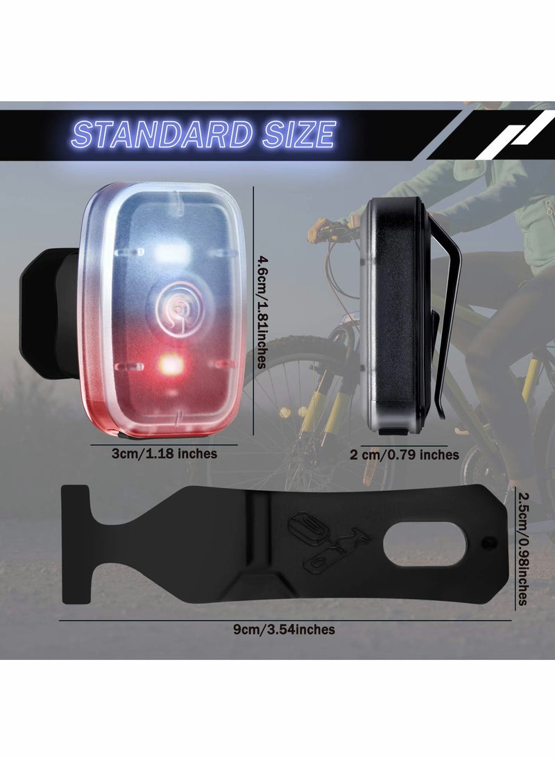 2 PCS USB Rechargeable LED Safety Lights, High Visibility Clip-on Strobe for Running, Cycling, Hiking and Night Walking, 5 Modes, Black - Image 3