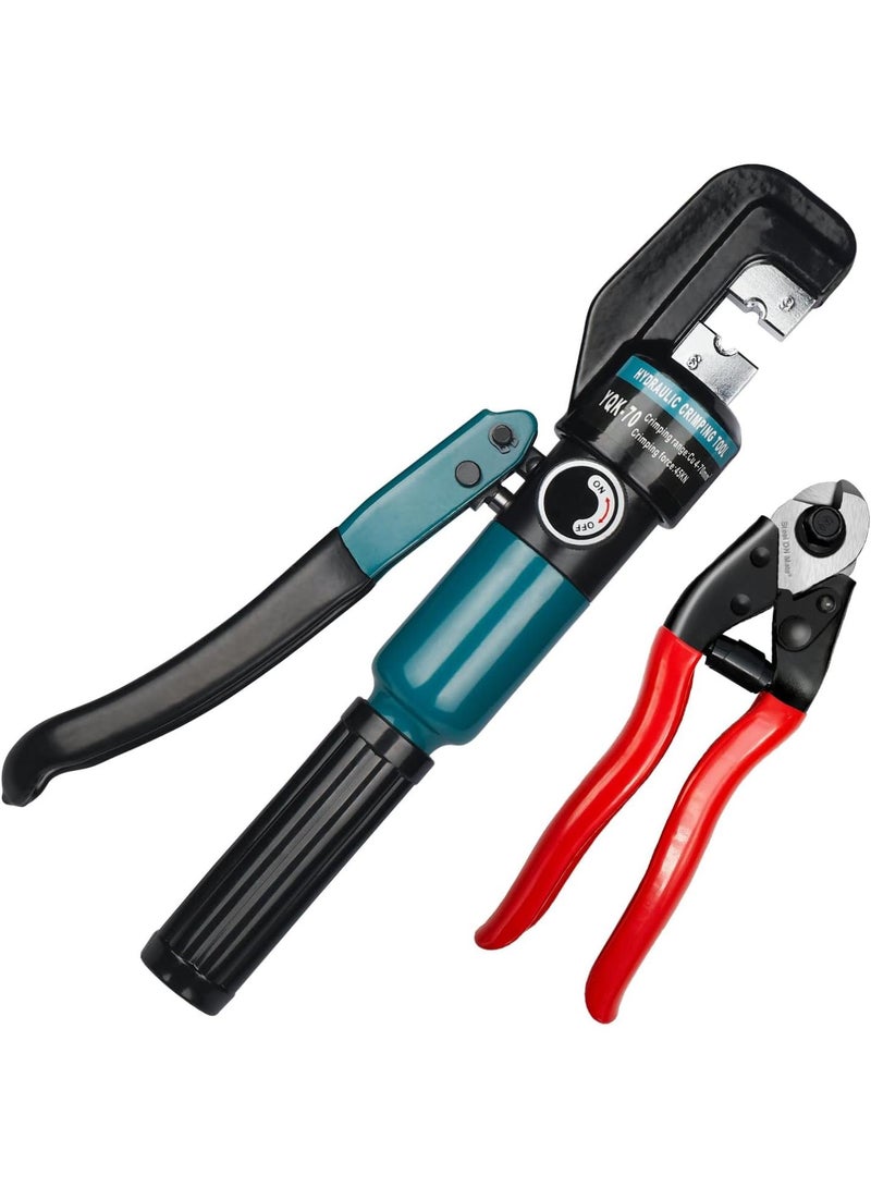 GGOOT Hydraulic Crimping Tool/Hydraulic Crimper with Cable Cuttter for Stainless Steel Cable Railing Hardware,Battery Cable Crimping Tool for Size 1/8", 5/32" to 3/16" DC02  - Image 1