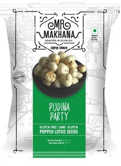 Mr Makhana Pudina Party Popped Lotus Seeds 25g Gluten Free Healthy Snacks  - Image 1