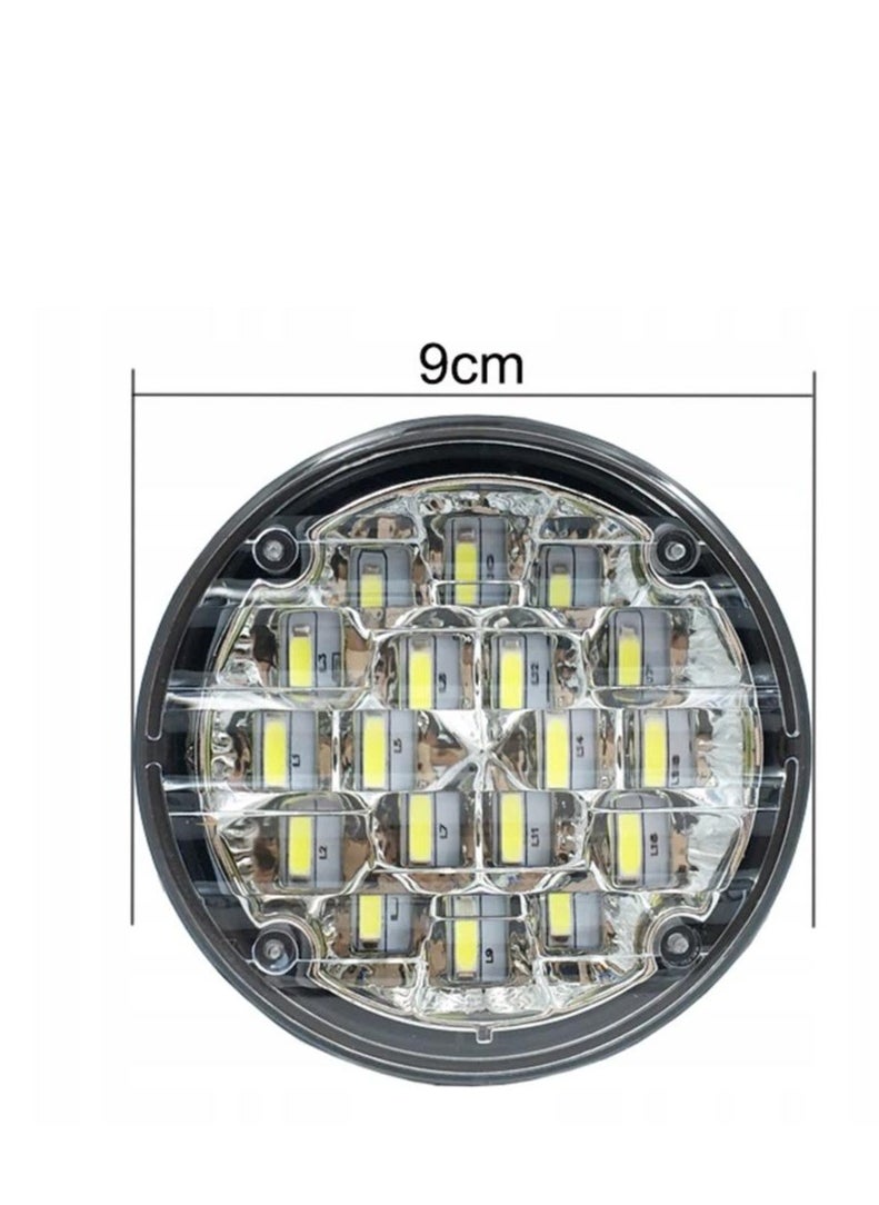 A set of 2 pieces of a round fog lamp for the car, strong lighting, 18 LED