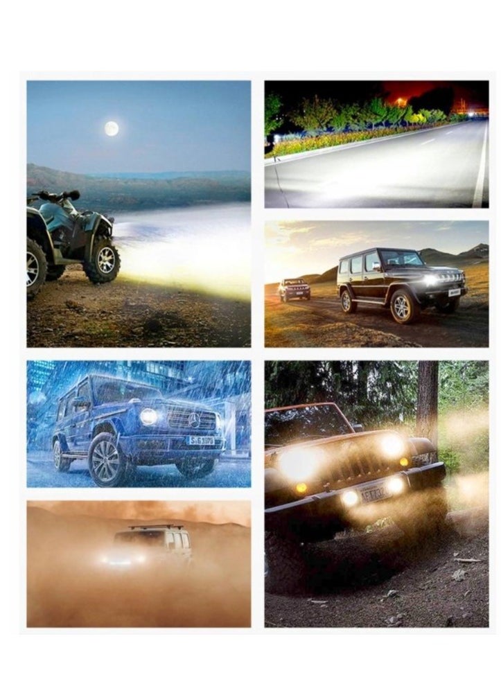 A set of 2 pieces of a round fog lamp for the car, strong lighting, 18 LED