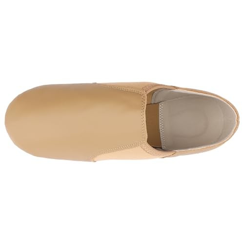 Linodes (Tent Leather Upper Jazz Shoe Slip-on for Women and Men's Dance Shoes Brown 10M - Image 3