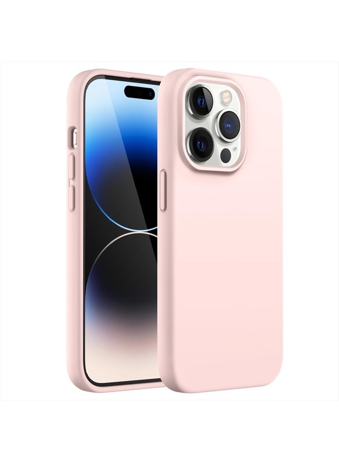 Jetech Silicone Case for iPhone 14 Pro Max 6.7-Inch, Silky-Soft Touch Full-Body Protective Phone Case, Shockproof Cover with Microfiber Lining (Pink) - Image 1