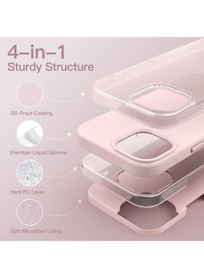 Jetech Silicone Case for iPhone 14 Pro Max 6.7-Inch, Silky-Soft Touch Full-Body Protective Phone Case, Shockproof Cover with Microfiber Lining (Pink) - Image 3