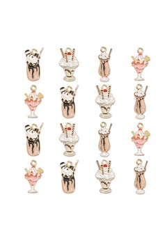 SYOSI Enamel Ice Cream Charms Kawaii Summer Sweet Food Charms Cartoon Milkshake Chocolate Sundae Dessert Charms for Jewelry Making Bulk  - Image 1