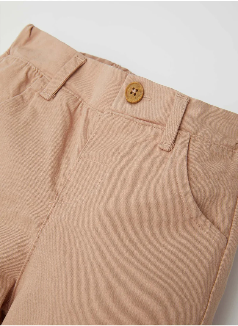 ديفاكتو Regular Fit Beige Elasticated Jogger Pants With Pockets