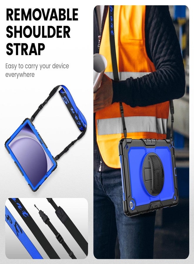 Timecity Case for Samsung Galaxy Tab A9 Plus Case 11 inch 2023 (SM-X210/X216/X218), with Built-in Screen Protector, 360° Rotating Stand, Hand Strap&Shoulder Strap Case for Galaxy Tab A9 Plus- Blue - Image 5
