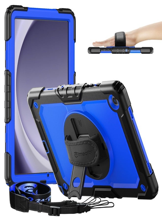 Timecity Case for Samsung Galaxy Tab A9 Plus Case 11 inch 2023 (SM-X210/X216/X218), with Built-in Screen Protector, 360° Rotating Stand, Hand Strap&Shoulder Strap Case for Galaxy Tab A9 Plus- Blue - Image 1