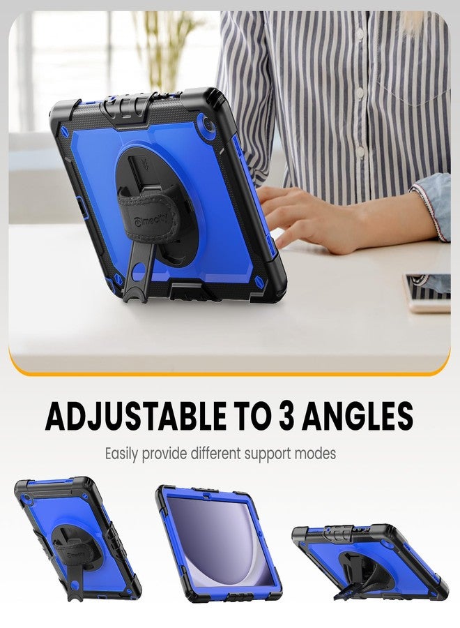 Timecity Case for Samsung Galaxy Tab A9 Plus Case 11 inch 2023 (SM-X210/X216/X218), with Built-in Screen Protector, 360° Rotating Stand, Hand Strap&Shoulder Strap Case for Galaxy Tab A9 Plus- Blue - Image 4