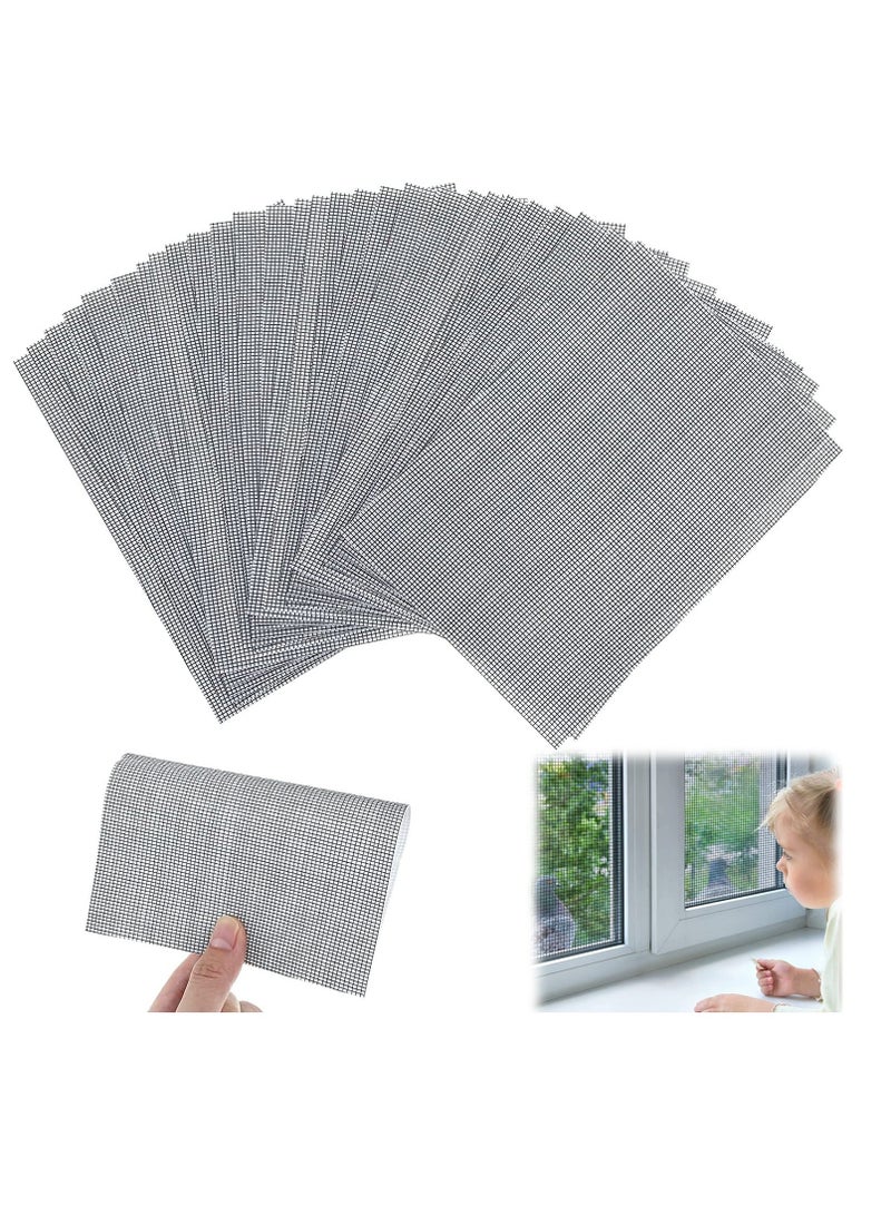 Y&D SYOSI Screen Patch Door Repair Kit Window Self Adhesive Mesh Tape Fiberglass Replacement Screens for Windows Doors Tent Net to Cover Holes Grey 32 Pcs - Image 1
