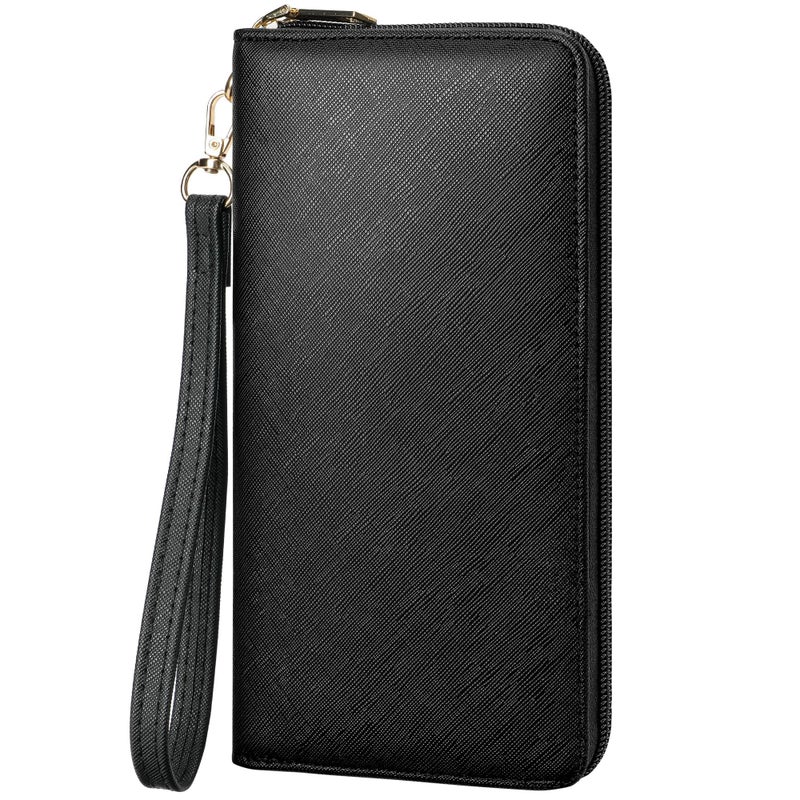 Chelmon Women's Vegan Clutch Wallet with Zip, Hand Strap, Large Capacity - Image 1