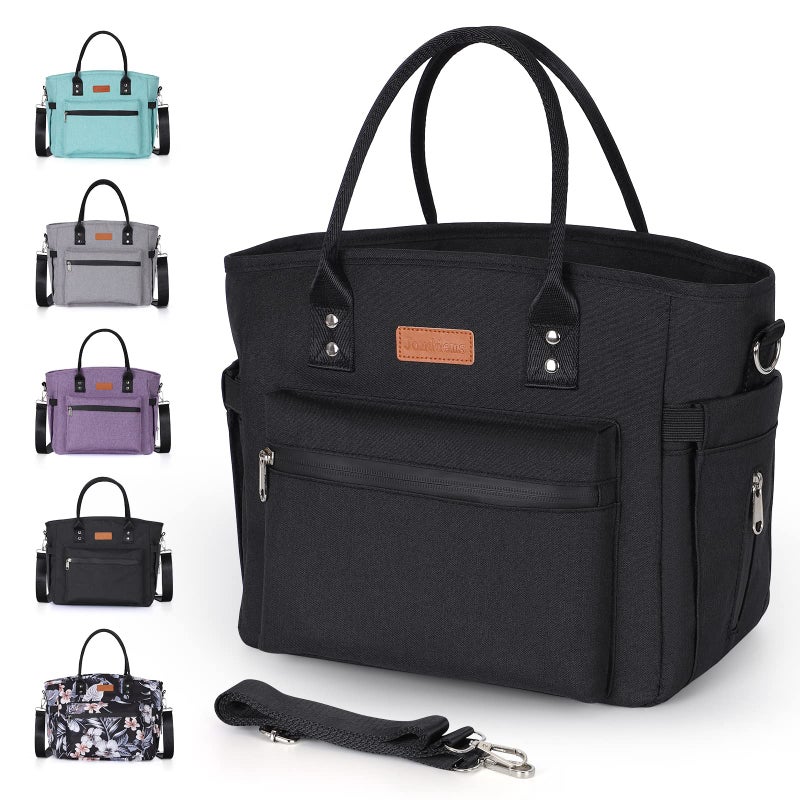 Jomddems Insulated Lunch Bag for WomenMenLeakProof Adult Lunch BoxLarge Lunch Tote Bag with Removable Shoulder StrapPortable Reusable Lunch Cooler Bag for Office Work Picnic Beach