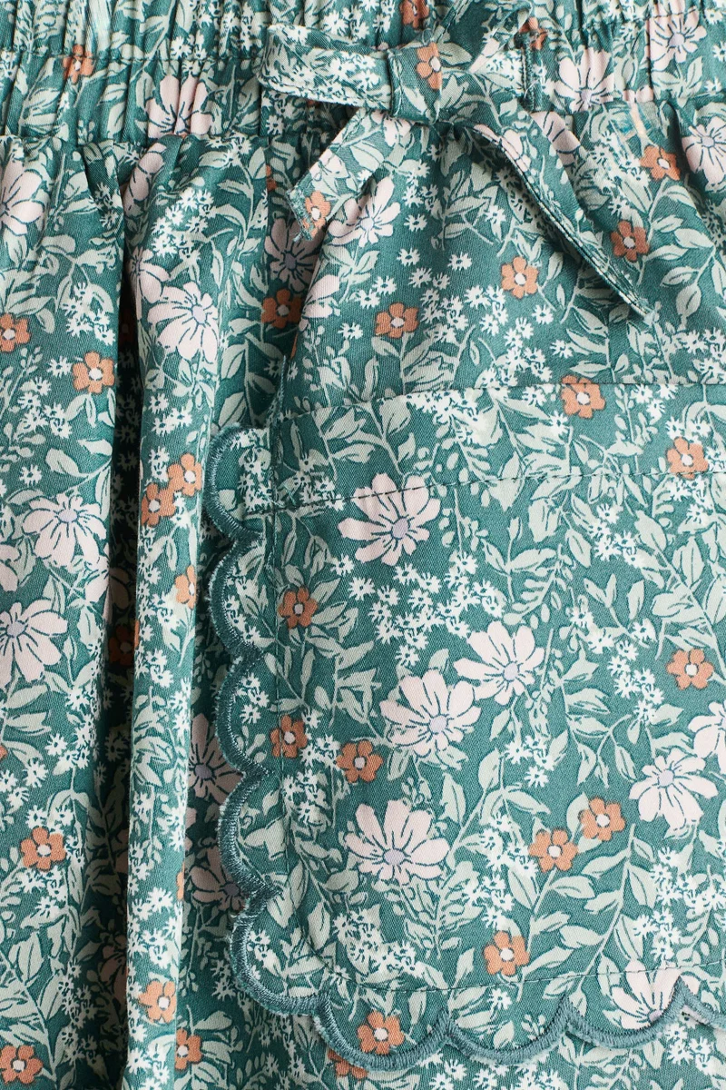 H&M Floral-print poplin skirt