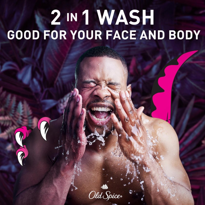 Old Spice Cleansing Body Wash for Men, 3X Defense, 24/7 Shower Fresh with Lasting Scent, 2-in-1 Body & Face Wash, Raptorstrike with Dark Berry Scent, 33.4 oz - Image 3