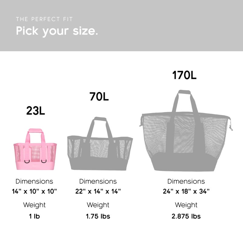 MISSION Boat Gear CASSI Boat Bag, Waterproof Bottom Mesh Beach Bag, Heavy-Duty Outdoor Tote for Boat, Beach, Grocery, Travel & Pool, Premium Marine Gear Carryall (23 Liter, RosÃ©) - Image 5