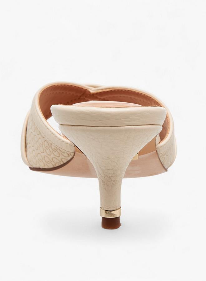 سيليست صنادل نسائية سهلة الارتداء بكعب رفيع ونقش بارز - Image 5