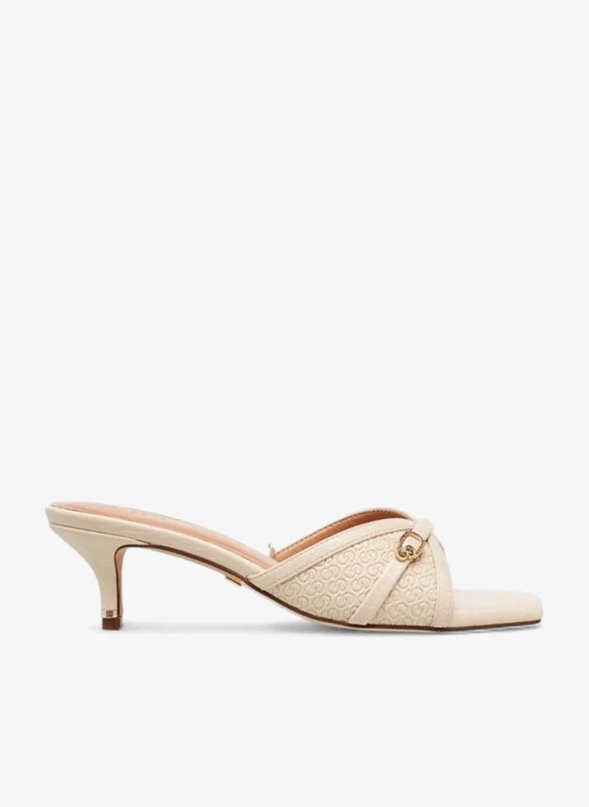 سيليست صنادل نسائية سهلة الارتداء بكعب رفيع ونقش بارز