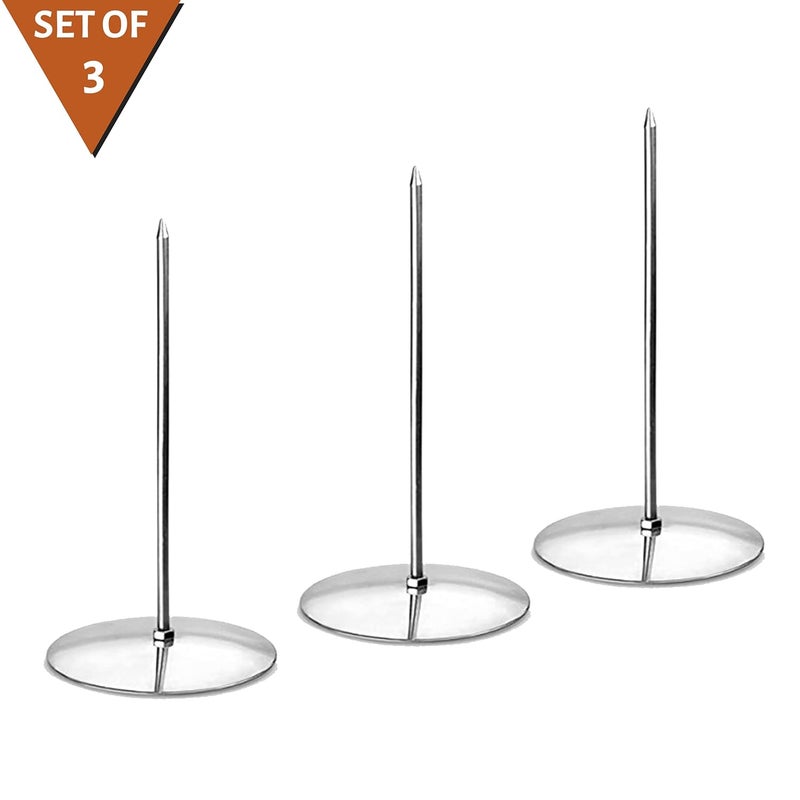 GoodWill Tech Bill Fork - Stainless Steel Desk Straight Rod Paper Bill Fork (Pack of 3) - Image 2