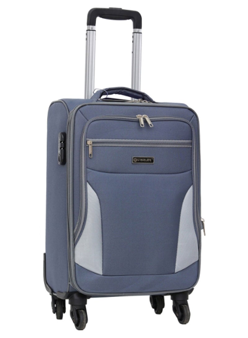 ستار لايف حقيبة سفر بمقصورة قماشية ذات 4 عجلات ذات جوانب ناعمة مع قفل رقم 20 بوصة