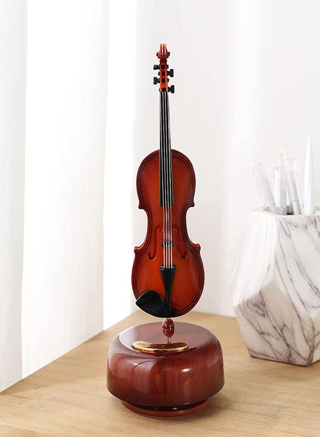 Ritmo Violin Wind Up Twirling Music Box with Rotating Base - Stringed Musical Instrument Miniature Replica Artwork Gift for Father's Day (1 Pcs.) - Image 1