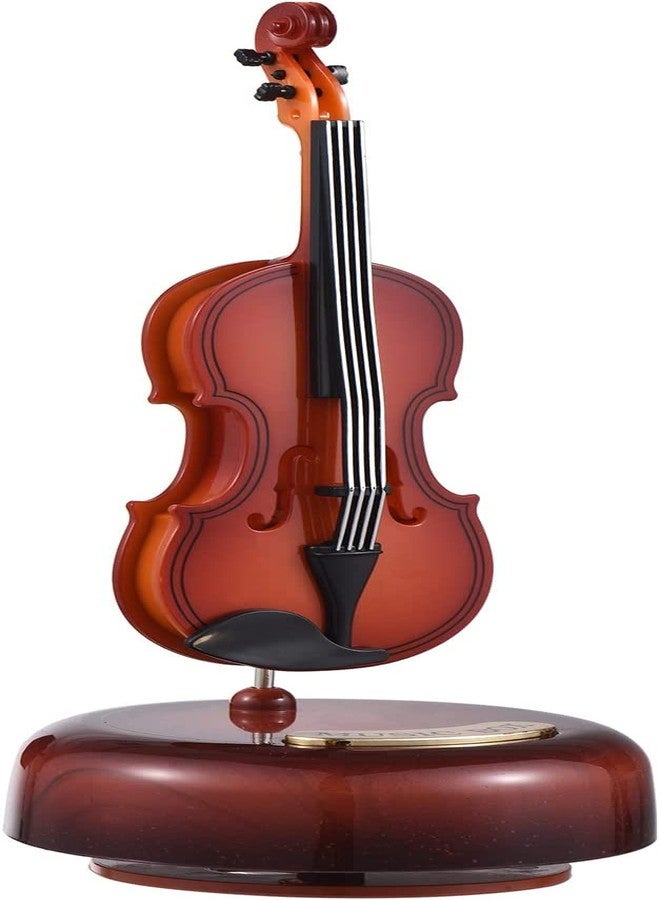 Ritmo Violin Wind Up Twirling Music Box with Rotating Base - Stringed Musical Instrument Miniature Replica Artwork Gift for Father's Day (1 Pcs.) - Image 2