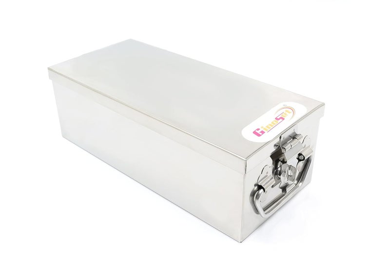 GinoSet ® Stainless Steel Locker Boxes,Cheque book Box, Jewelry Boxes, Cash Box,Bank Locker Box, Peti Size - 10 Inch Cash Box (10" Long (Medium) - 10" x 4.5" x 3.5") - Image 1
