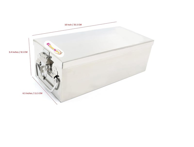 GinoSet ® Stainless Steel Locker Boxes,Cheque book Box, Jewelry Boxes, Cash Box,Bank Locker Box, Peti Size - 10 Inch Cash Box (10" Long (Medium) - 10" x 4.5" x 3.5") - Image 5