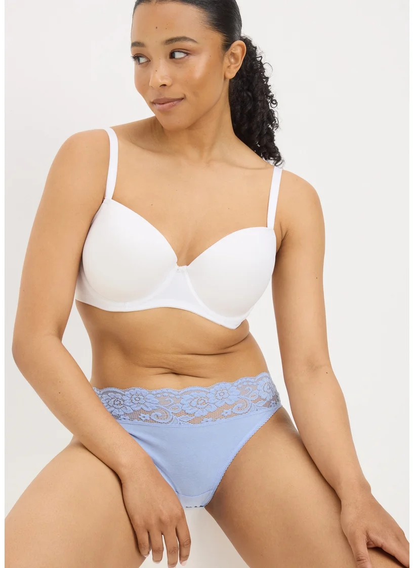 Matalan 4 Pack Blue Lace High Leg Knickers