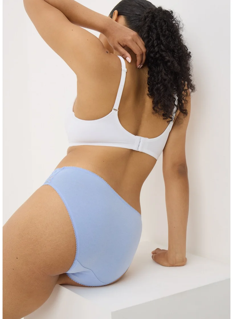 Matalan 4 Pack Blue Lace High Leg Knickers