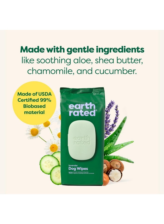 إيرث ريتد مناديل العناية بالكلاب من Earth Rated، مضادة للحساسية، تنظيف وترطيب، للكفوف والجسم والأرداف، برائحة اللافندر، 100 منديل - Image 5