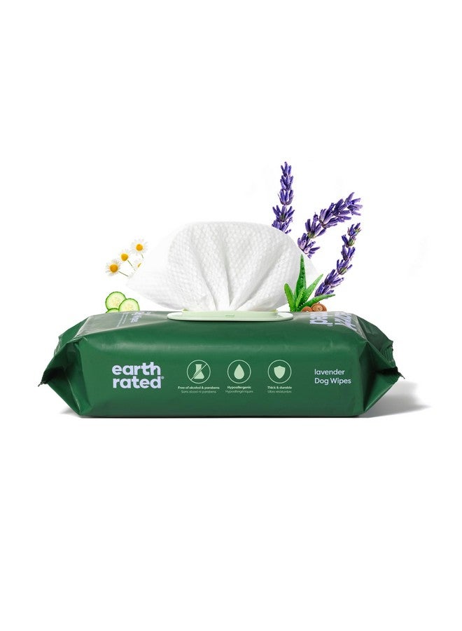 إيرث ريتد مناديل العناية بالكلاب من Earth Rated، مضادة للحساسية، تنظيف وترطيب، للكفوف والجسم والأرداف، برائحة اللافندر، 100 منديل - Image 1