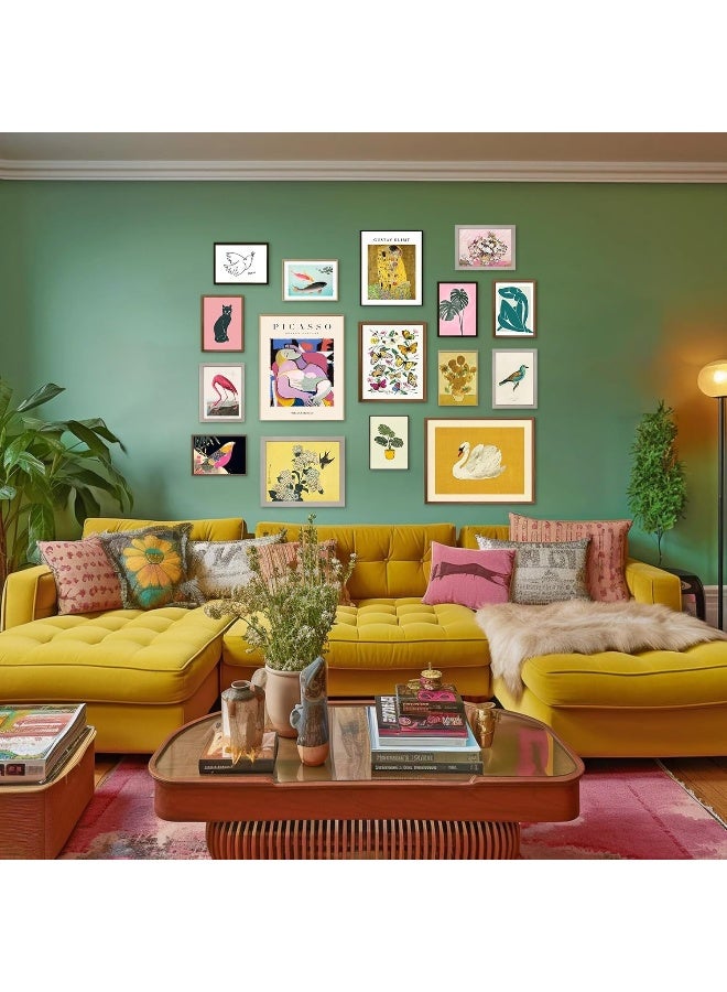 KBKBART Colorful Eclectic Wall Decor, Vintage Eclectic Wall Art Canvas Prints, Maximalist Decor Aesthetic Eclectic Home Decor, Funky Decor Gallery Wall Prints for Dorm Bedroom, Maximalism Painting (Unframed) - Image 5