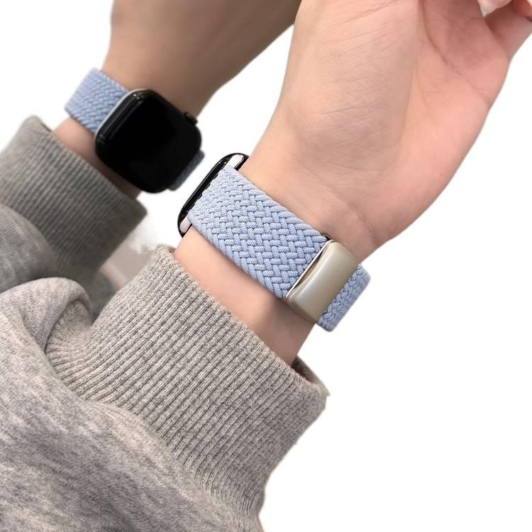 AD سوار ساعة ذكية سوار نايلون حلقي متوافق مع Apple Watch / SE بملاءمة قابلة للتعديل وحزام بديل للاستخدام اليومي باللون أحمر قابل للتعديل باللون الأحمر - Image 5