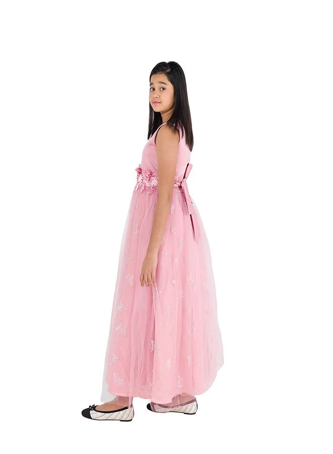 babyqlo Floral Accent Tulle Dress