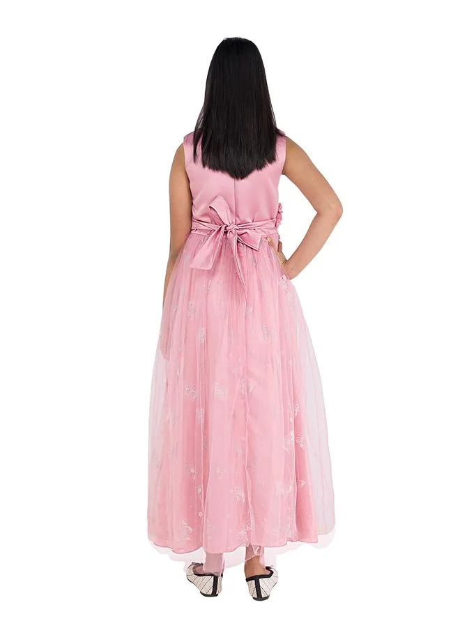 babyqlo Butterfly Embellished Ball Gown Party Dresses