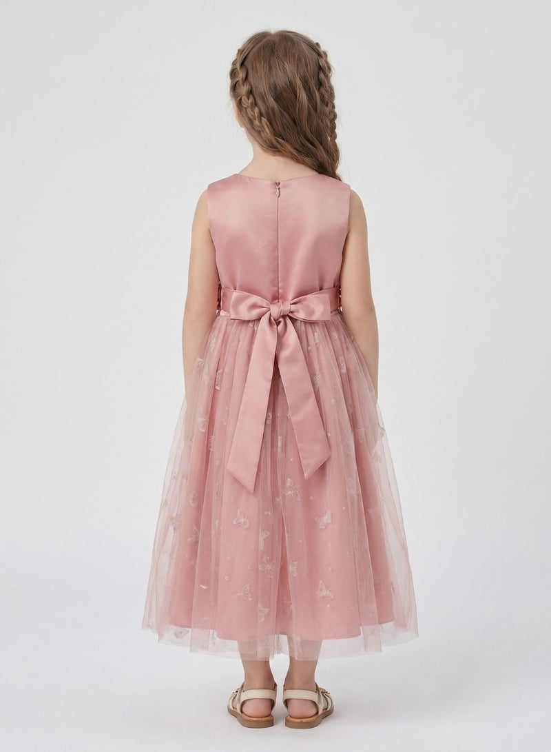 babyqlo Floral Accent Tulle Dress - Image 2