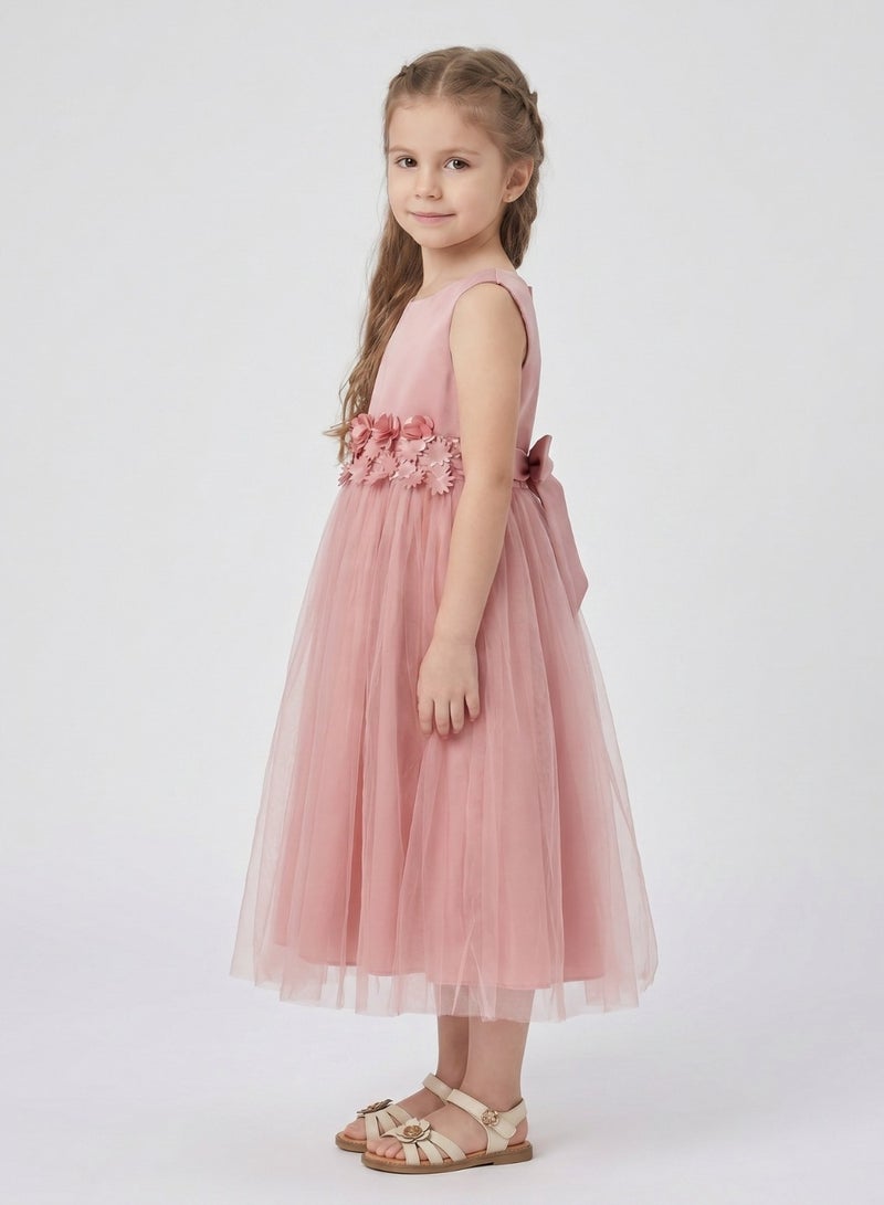 babyqlo Floral Accent Tulle Dress - Image 3