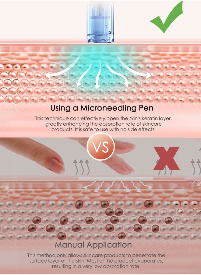 قلم Dr.pen A8S Microneedling مع 8 خراطيش (18/36/42/Nano-R)، إبر دقيقة احترافية لنمو الوجه/الشعر