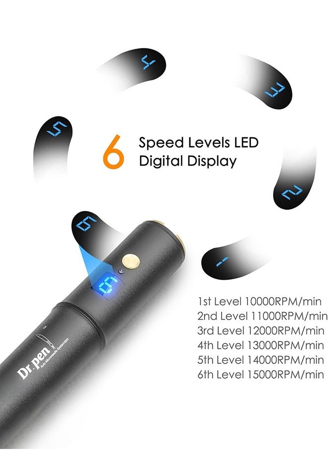 قلم Dr.pen A8S Microneedling مع 8 خراطيش (18/36/42/Nano-R)، إبر دقيقة احترافية لنمو الوجه/الشعر
