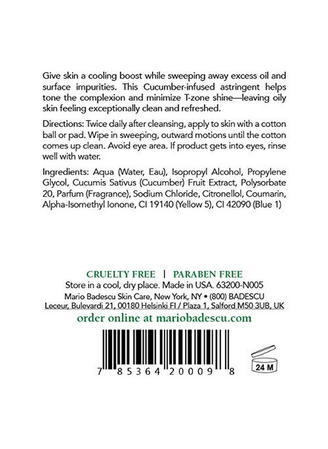 MARIO BADESCU - Cucumber Cleansing Lotion For Combination And Oily Skin| Facial Toner That Cools And Clarifies |Formulated With Cucumber Extract| 8 Fl Oz - Image 1